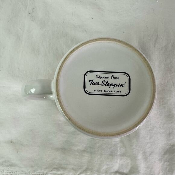 Potpourri Press VTG 1993 Two Steppin' Cowboy Western Ceramic Coffee Mug Korea - Picture 6 of 9